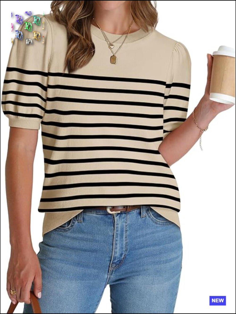 Puff Short Sleeve Sweater Trendy Business Causal Outfits Work Blouses